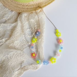 New handcrafted multi color stone with sterling silver necklace